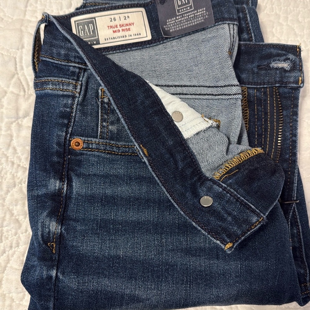 GAP Blue True Skinny Jeans Mud Rise NWT
